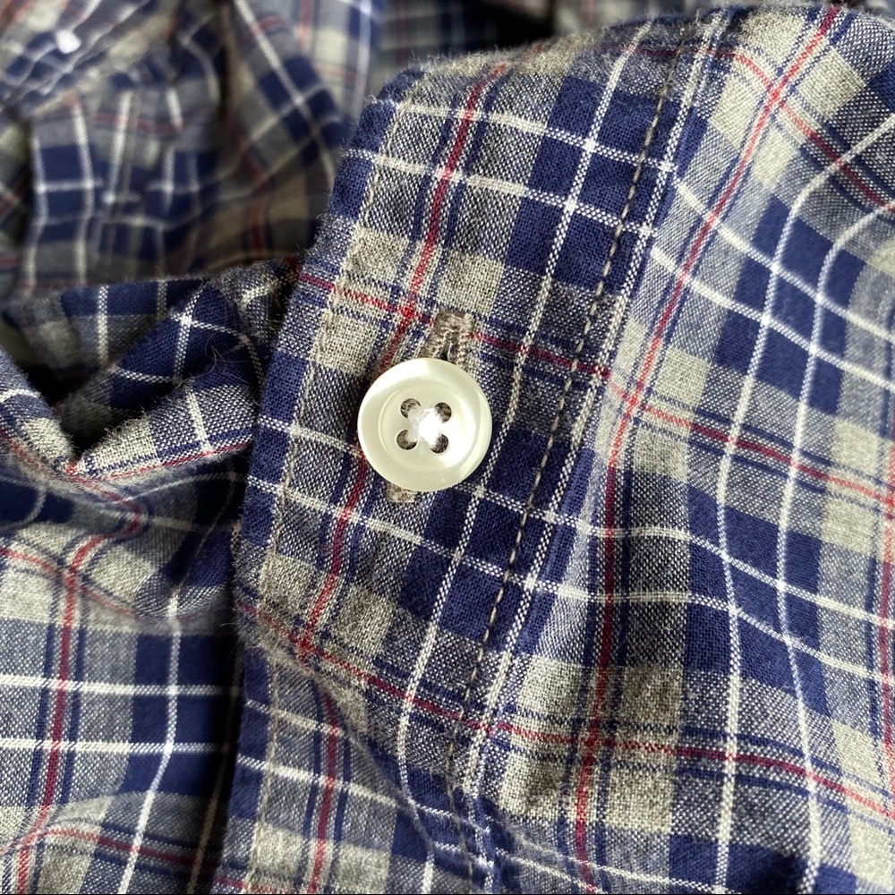 J. Crew plaid button down slim fit men’s shirt